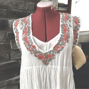 Free People embroidered tunic mini dress small